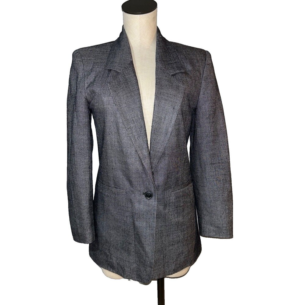 Focus 2000 Vintage Women's Silk Wool Tailored Blazer Size 4 Old Money Elegant